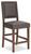 Benmara Grayish Brown / Brown Upholstered Barstool (Set of 2)