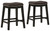 Lemante Dark Brown Upholstered Stool (Set of 2)