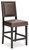 Benmara Brown / Dark Brown Upholstered Barstool (Set of 2)