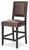 Benmara Brown / Dark Brown Upholstered Barstool (Set of 2)