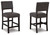 Leektree Gray / Brown Upholstered Barstool (Set of 2)