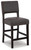 Leektree Gray / Brown Upholstered Barstool (Set of 2)