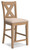 Sanbriar Light Brown Upholstered Barstool (Set of 2)