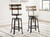 Lesterton Light Brown / Black 3 Pc. Long Counter Table, 2 Bar Stools