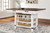 Valebeck White / Brown 5 Pc. Counter Table With Wine Rack, 4 Swivel Stools