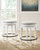 Valebeck White / Brown 5 Pc. Counter Table With Wine Rack, 4 Swivel Stools