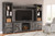 Wynnlow Gray 4-Piece Entertainment Center With 72" TV Stand And Faux Firebrick Fireplace Insert