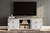 Willowton Whitewash 72" TV Stand With Fireplace Insert Glass/Stone