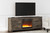 Trinell Brown 72" TV Stand With Fireplace Insert Glass/Stone