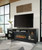 Foyland Black / Brown 83" TV Stand With Electric Infrared Fireplace Insert