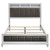 Barzini Eastern King Bed Gray And White