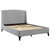 Queen Bed Pearl Silver and White