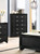 Penelope 5-Drawer Chest Black