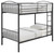 Anson Twin over Twin Bunk Bed With Ladder Gray