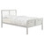 Cooper Metal Bed Twin Bed Pearl Silver