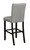 Adlar Solid Back Upholstered Bar Stools (Set of 2) Light Gray