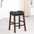 Donald Upholstered Counter Height Stools (Set of 2) Black And Cappuccino