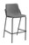 Earnest Solid Back Upholstered Bar Stools (Set of 2) Grey