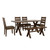 Alston 6 Piece Set (Table And 4 Side Chairs And Bench) Brown And Gray