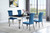 Carone 5 Piece Dining Room Set Teal Glass