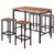 Santana 5 Piece Bar Set Brown