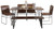 Topeka Dining Table 6 Piece Set Brown
