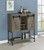 Claremont Sliding Door Bar Cabinet With Lower Shelf Pearl Silver