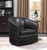 Turner Upholstery Sloped Arm Accent Swivel Chair Black