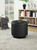 Bowman Round Upholstered Ottoman Black