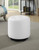 Bowman Round Upholstered Ottoman White