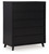 Danziar Black Five Drawer Wide Chest