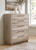 Hasbrick Tan Five Drawer Wide Chest