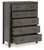 Montillan Grayish Brown Five Drawer Chest