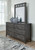 Montillan Grayish Brown Dresser And Mirror