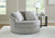 Casselbury Cement Oversized Swivel Accent Chair