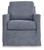 Nenana Next-gen Nuvella Denim Swivel Glider Accent Chair