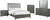 Kieran 4 Piece California King Bedroom Set With Upholstered LED Headboard Grey