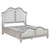 Veronica 4 Piece Eastern King Storage Bed With LED Headboard Silver Oak And Ivory