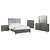 Kieran 5 Piece Queen Bedroom Set With Upholstered LED Headboard Grey