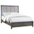 Kieran California King Panel Bed With Upholstered LED Headboard Gray And Oyster Gray