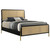 Arini Eastern King Bed With Woven Rattan Headboard Black And Natural