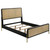 Arini Eastern King Bed With Woven Rattan Headboard Black And Natural