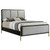 Arini Eastern King Bed With Upholstered Headboard Black And Grey