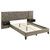Marley Upholstered Eastern King Platform Bed With Headboard Panels Light Brown And Walnut