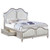 Evangeline Eastern King Storage Bed With LED Headboard Silver Oak And Ivory