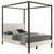 Monroe Upholstered Eastern King Canopy Platform Bed Vanilla And Black