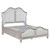 Evangeline Queen Storage Bed With LED Headboard Silver Oak And Ivory