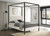 Monroe Upholstered Queen Canopy Platform Bed Vanilla And Black