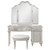Evangeline 3 Piece Vanity Table Set With Tri-Fold Mirror And Stool Silver Oak