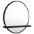 Arini Round Vanity Wall Mirror With Shelf Black